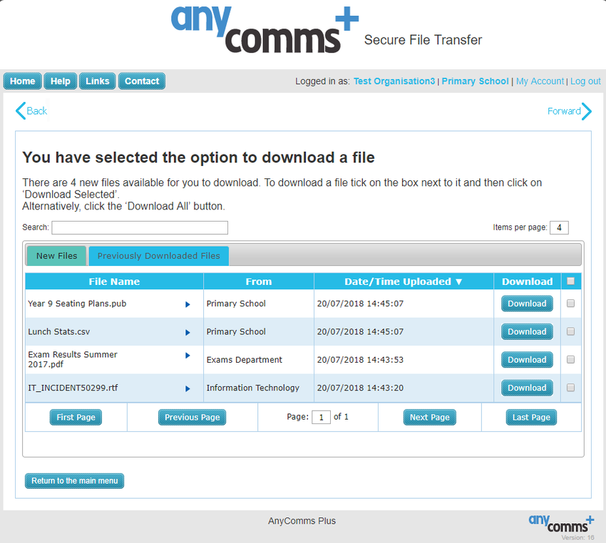 Clickable Header Sorting