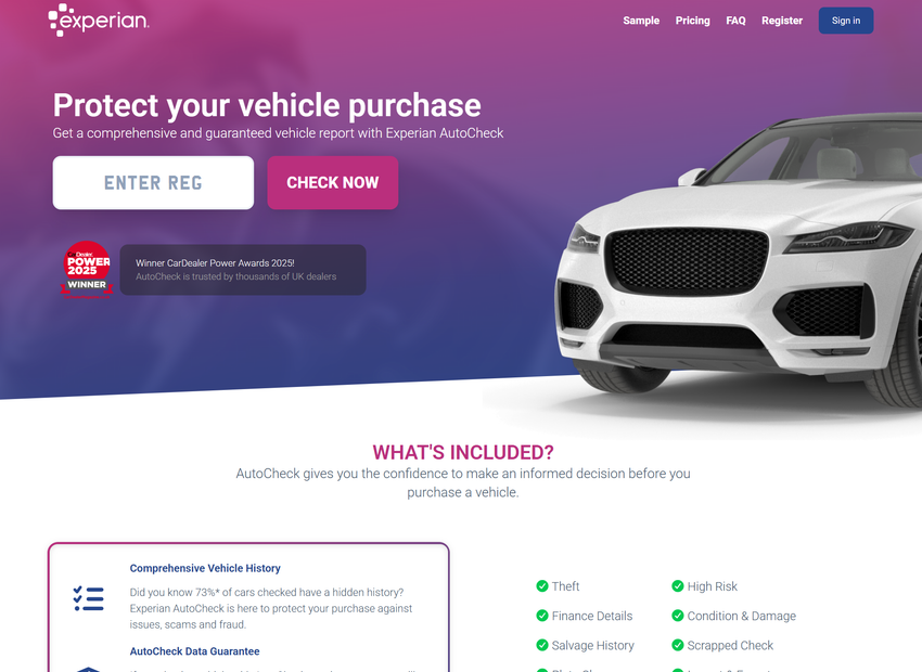 Autocheck Landing Page